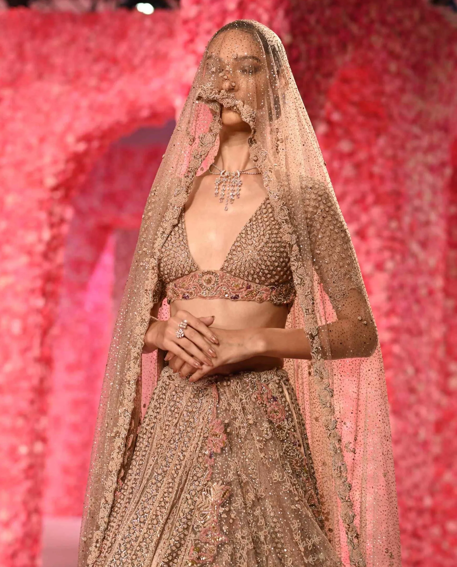 Chloe rose gold lehenga set