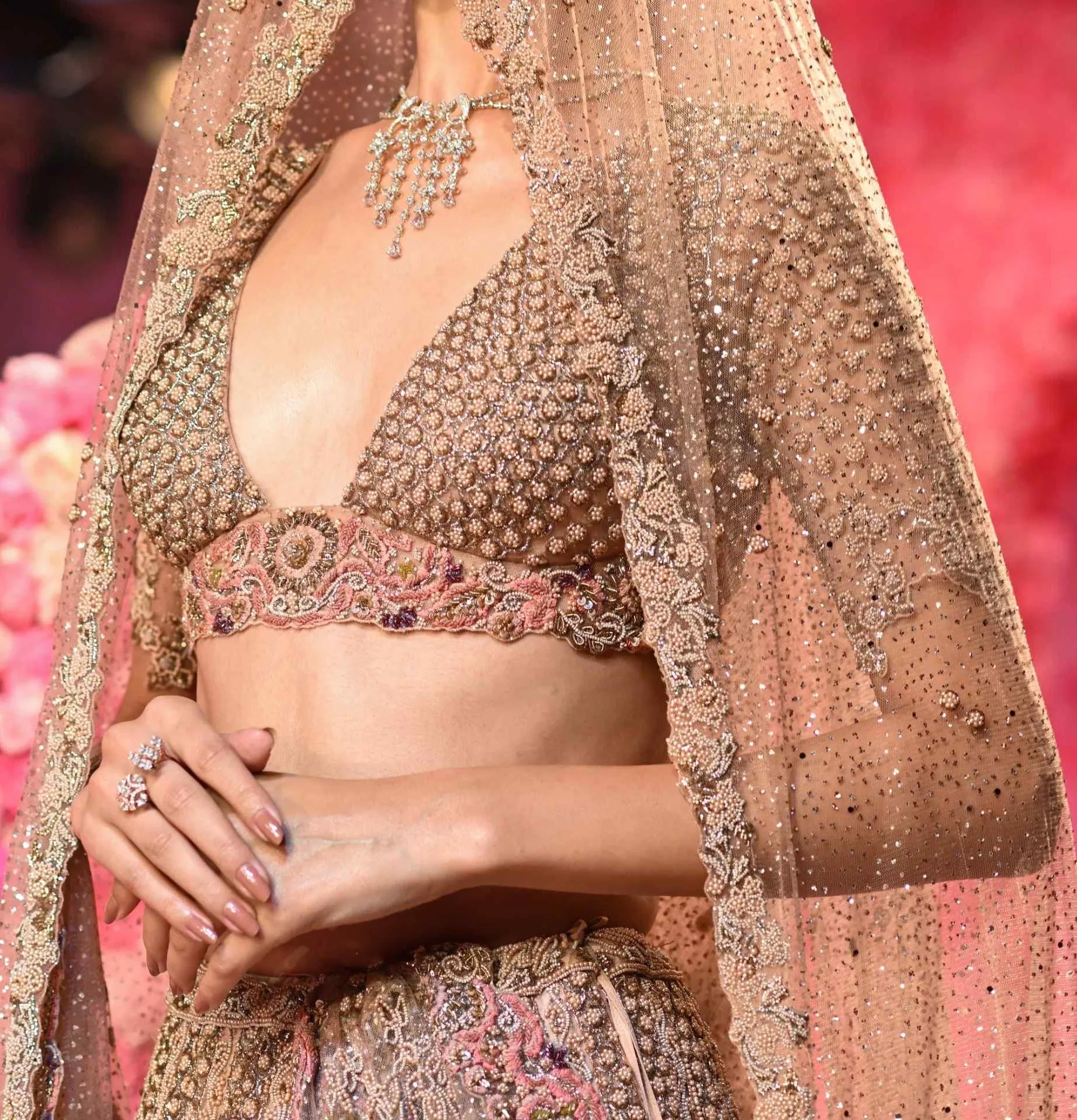 Chloe rose gold lehenga set