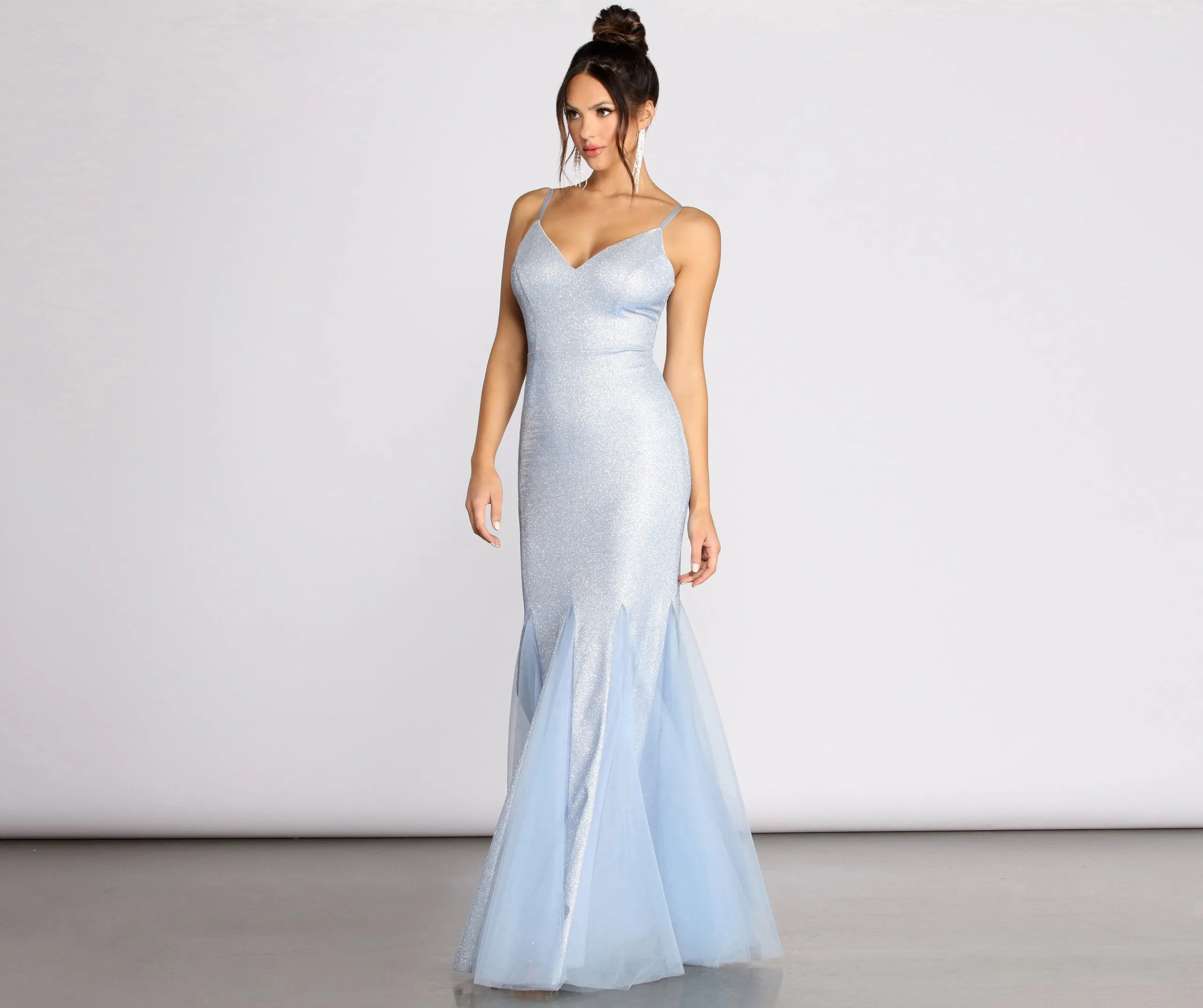 Ciara Glitter Stylish Tulle Mermaid Dress