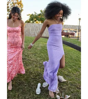 Cindy Beaded Strapless Long Formal Dress