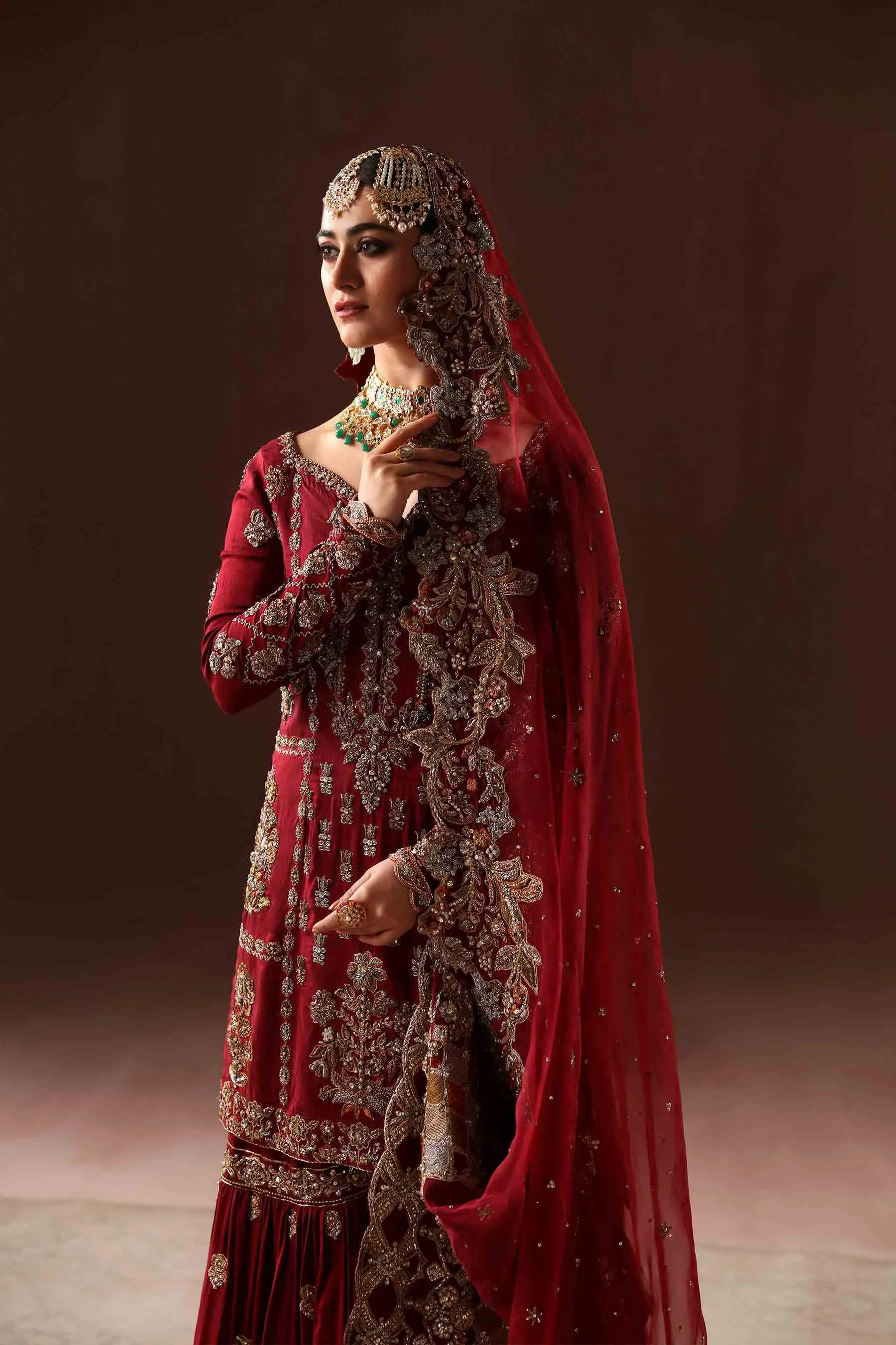 Classic Red Gharara Bridal (BR-04-R)
