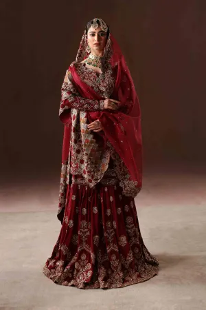 Classic Red Gharara Bridal (BR-04-R)