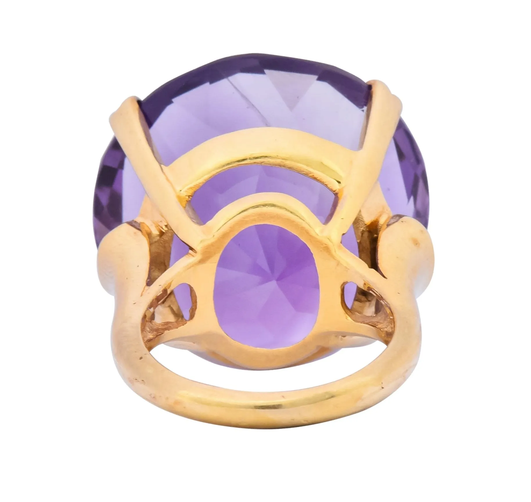 Contemporary 40.82 CTW Amethyst 14 Karat Gold Cocktail Ring