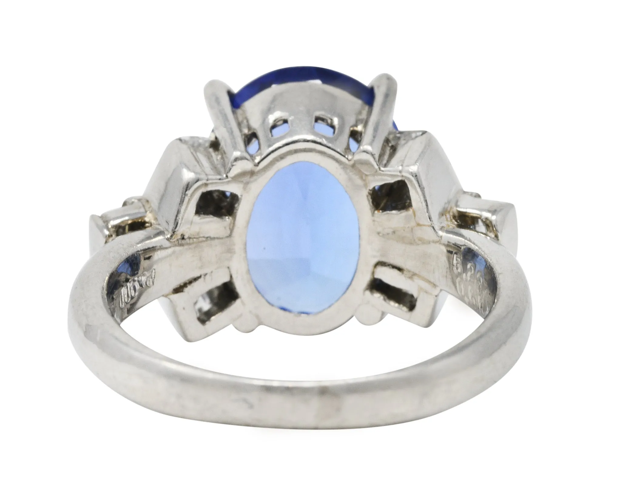 Contemporary 5.89 CTW Tanzanite Diamond Platinum Gemstone Ring