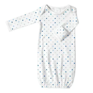 Cotton Sleep Gown - Blue Tiny Triangles