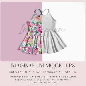 Cross Strap Back Brielle Peplum Mock Up, Realistic Clothing Mockup for Photoshop and Procreate