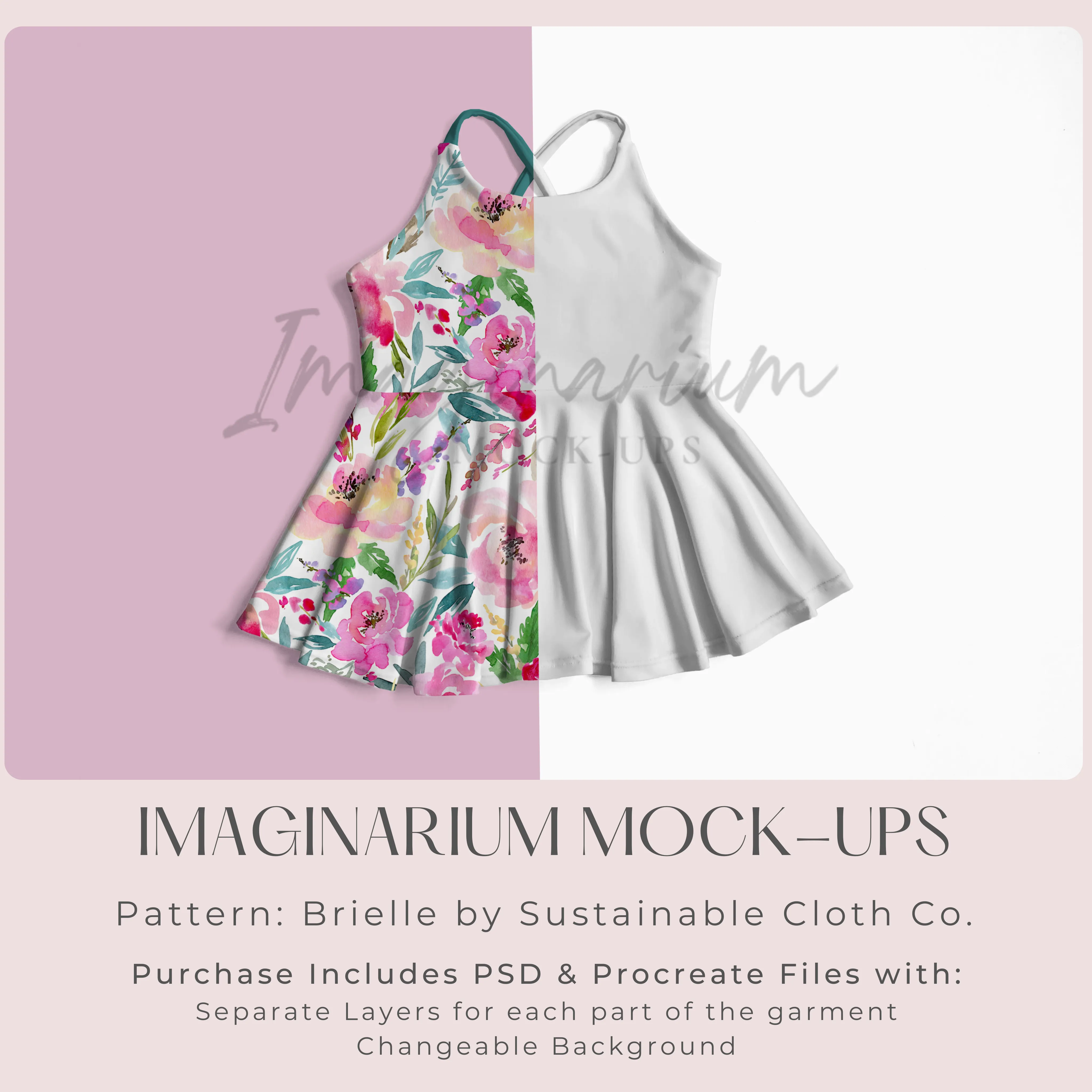 Cross Strap Back Brielle Peplum Mock Up, Realistic Clothing Mockup for Photoshop and Procreate