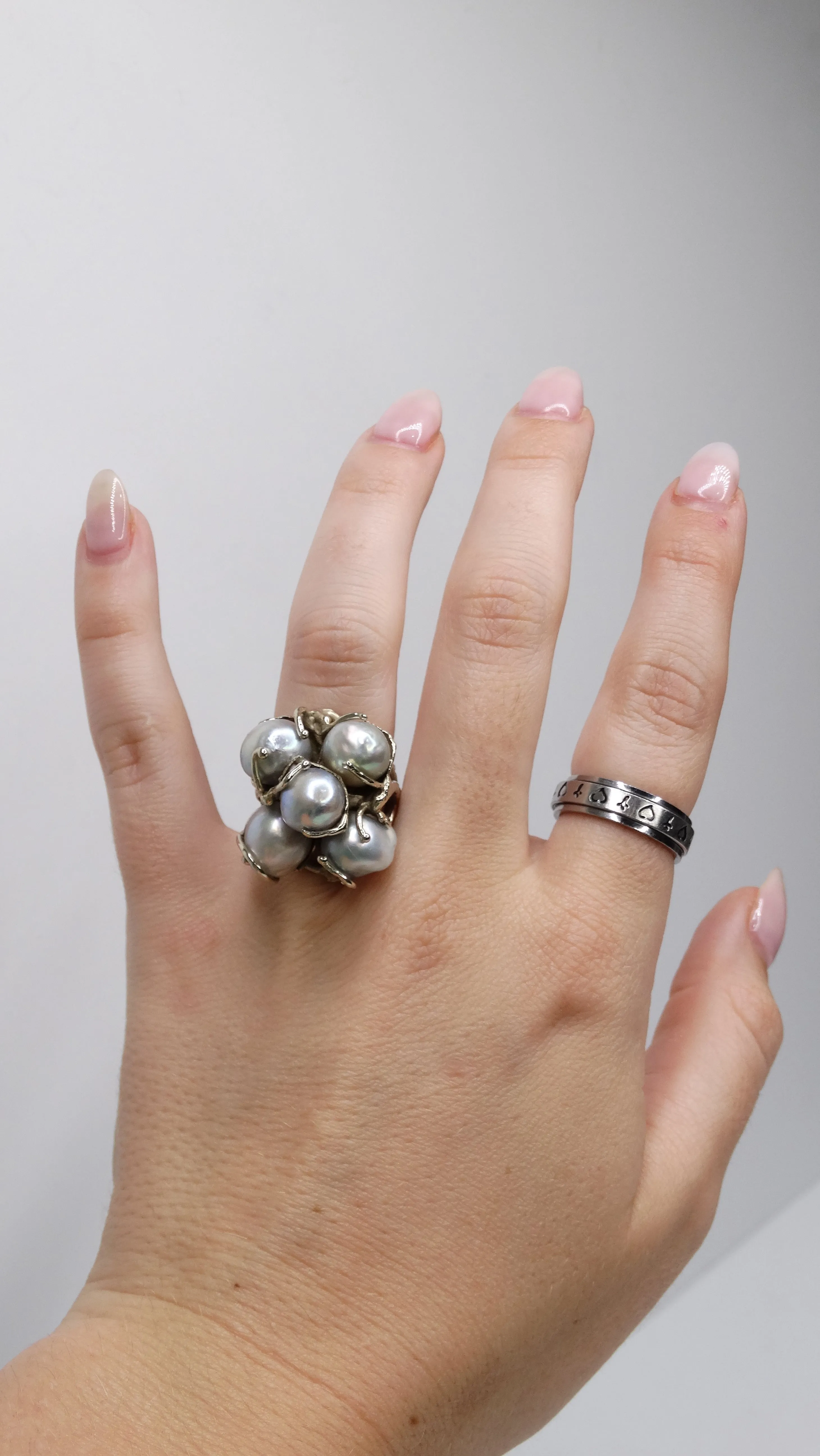 Cultured Pearl 14k White Gold 1970's Ring