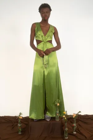 Cut Out Maxi Dress with Sailor Collar- Mint