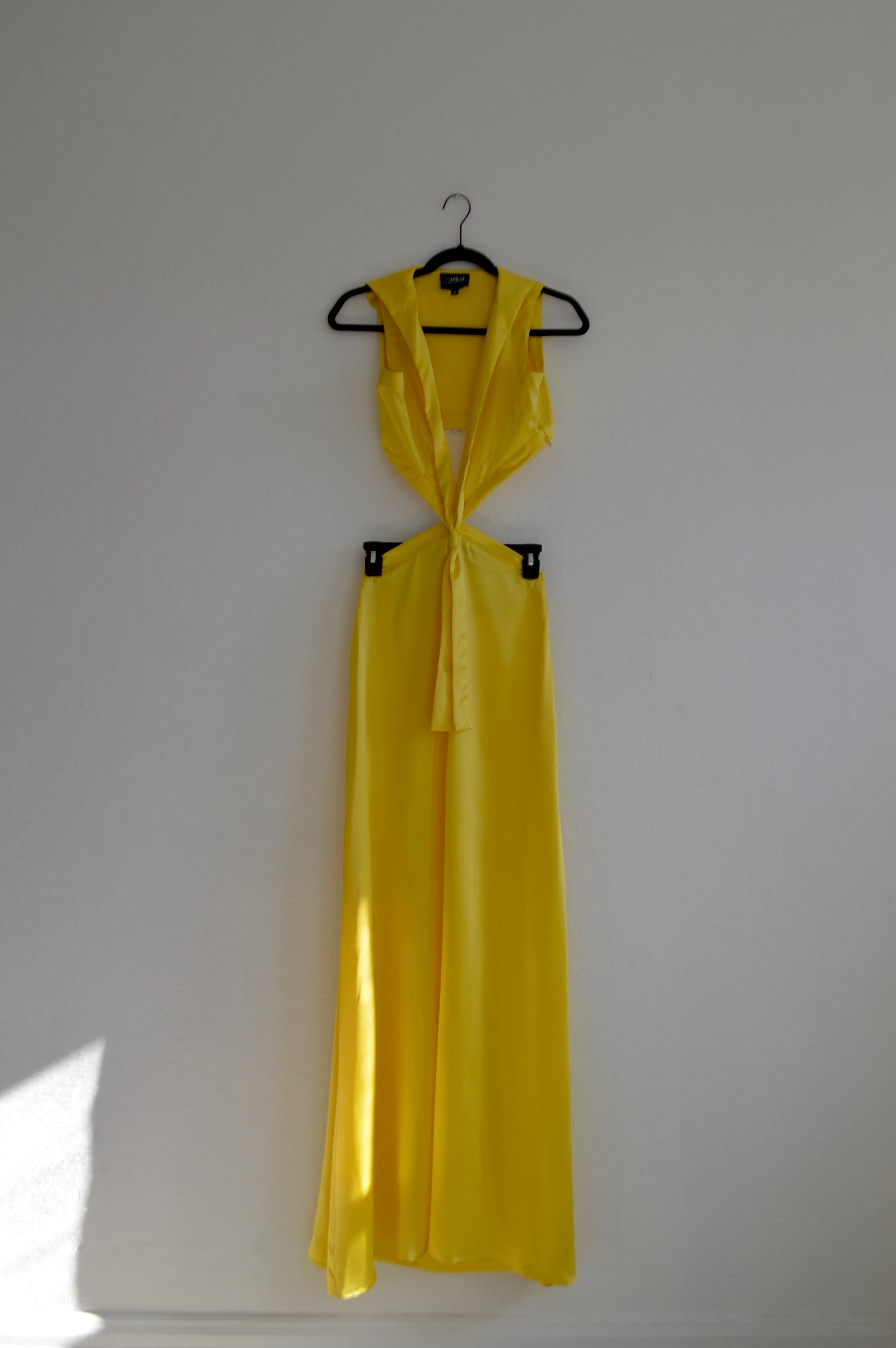 Cut Out Maxi Dress with Sailor Collar- Yellow-Pre Order