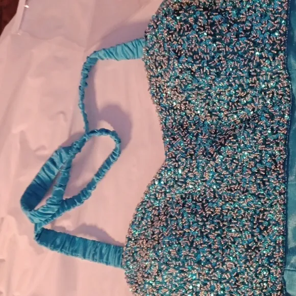 DALIA, BEAUTIFUL CINDERELLA TYPE DRESS, LOTS OF BEADING, LOTS OF LAYERING.