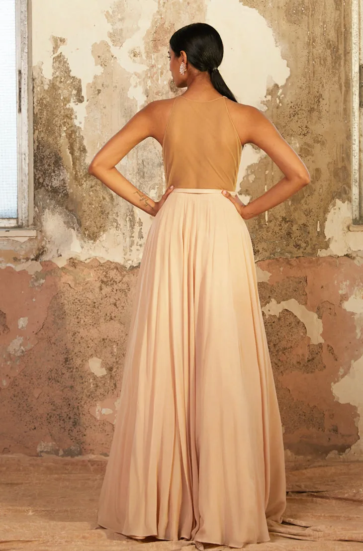 Demi Beige Embellished Gown