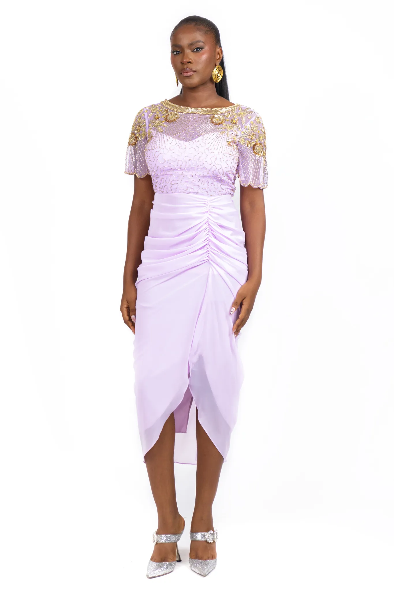 Denise Dress Lilac Gold