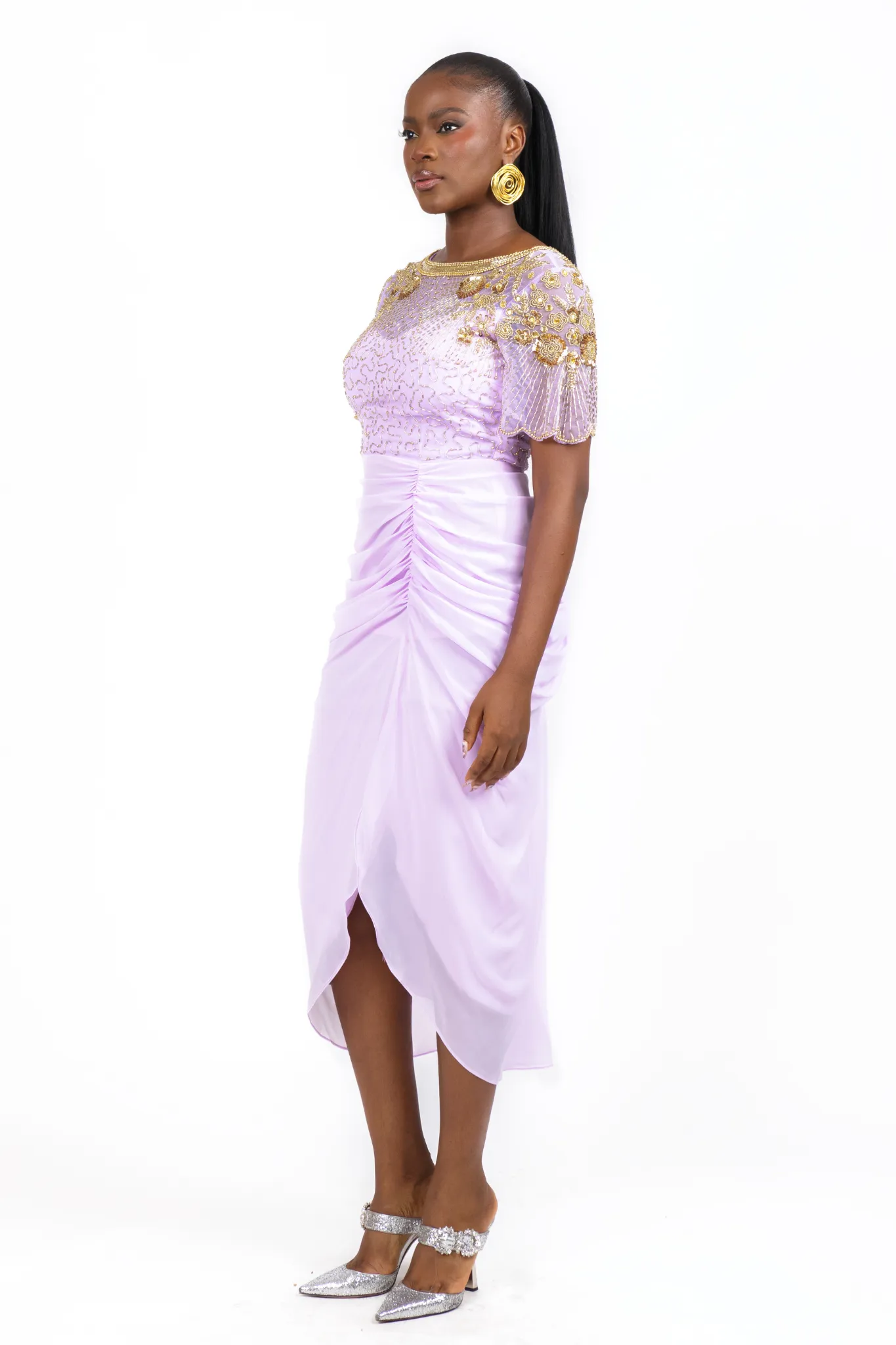 Denise Dress Lilac Gold