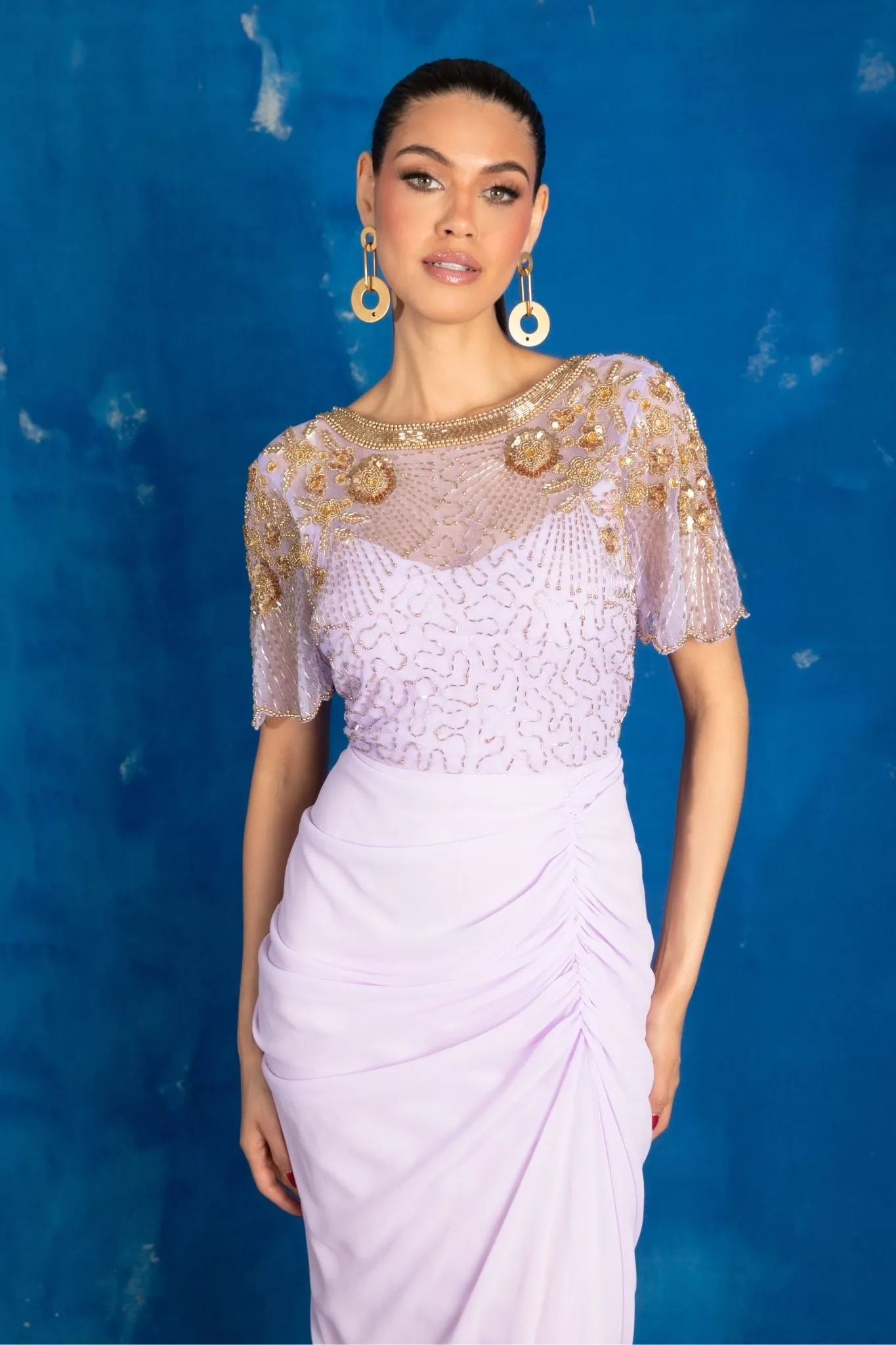 Denise Dress Lilac Gold