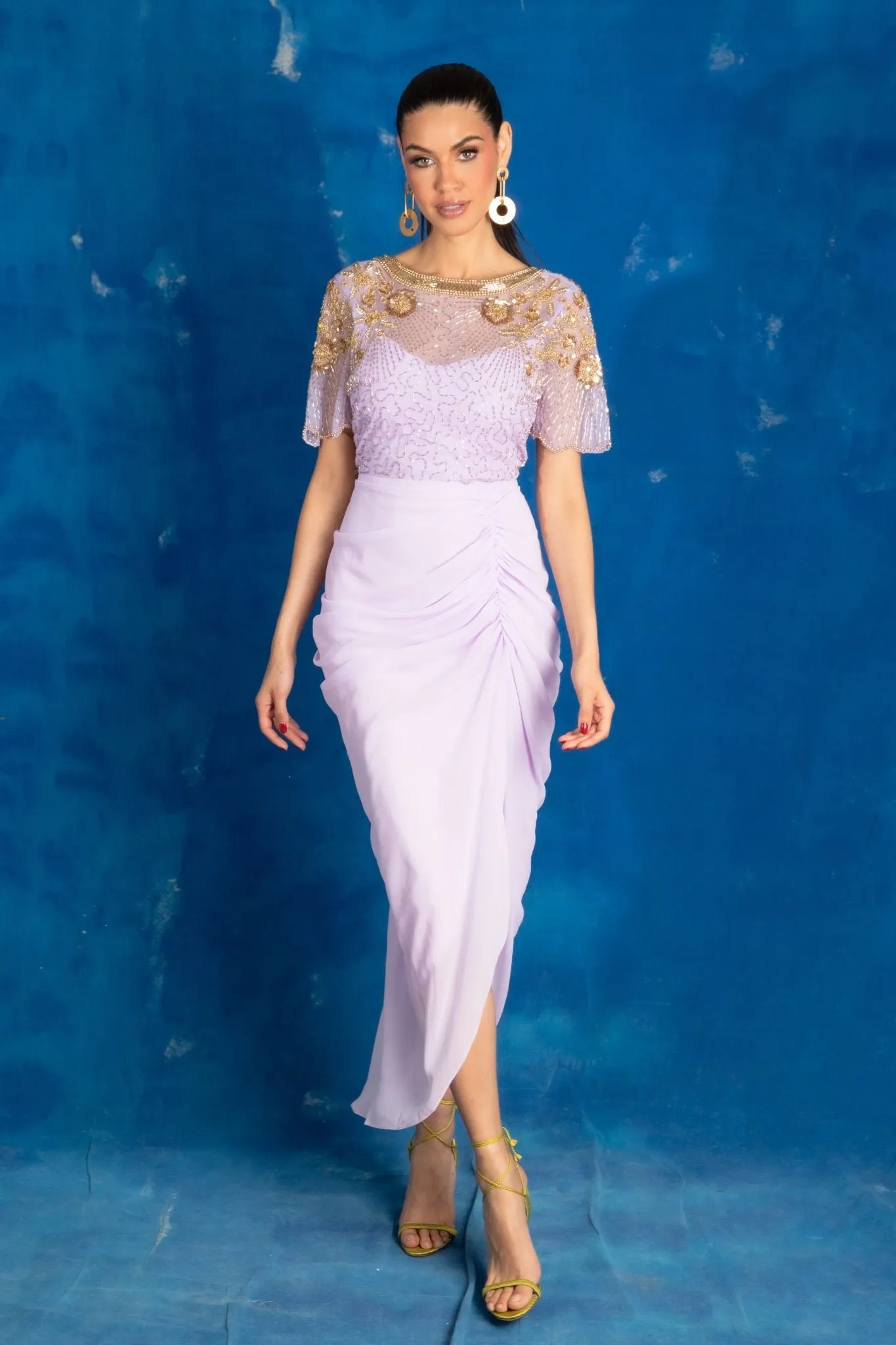 Denise Dress Lilac Gold