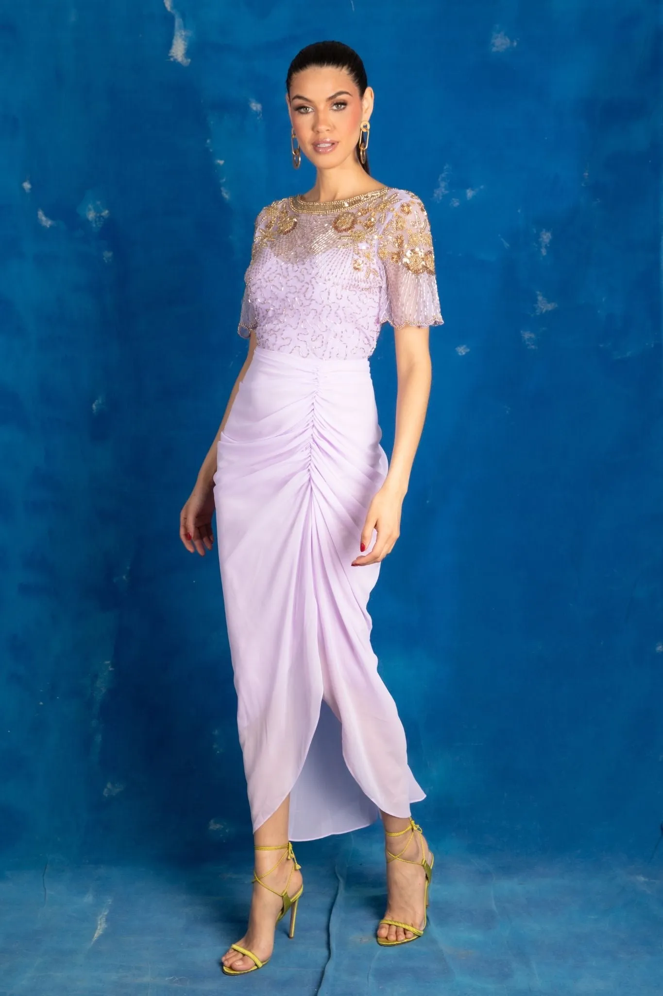 Denise Dress Lilac Gold