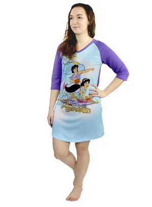Disney Aladdin Princess Jasmine 3/4 Sleeve Nightgown