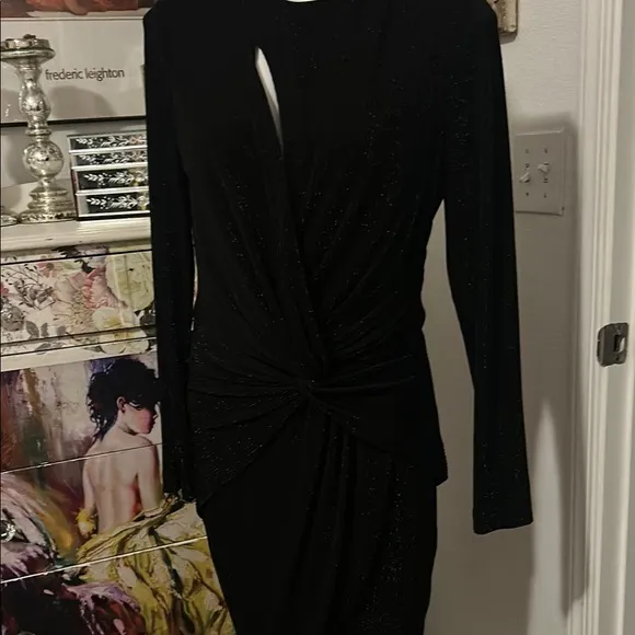 Dress the Population Black Asymmetrical Cut Out Bodycon Dress