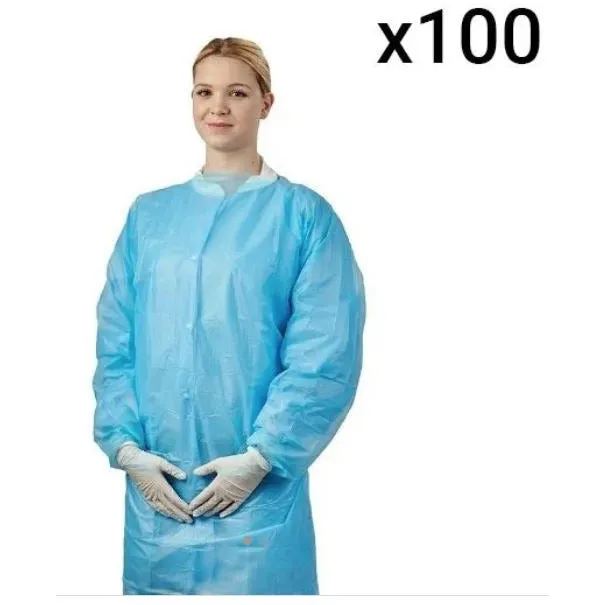 Easigown Examination Gowns - Thumb Loop - Blue x 100 Aprons
