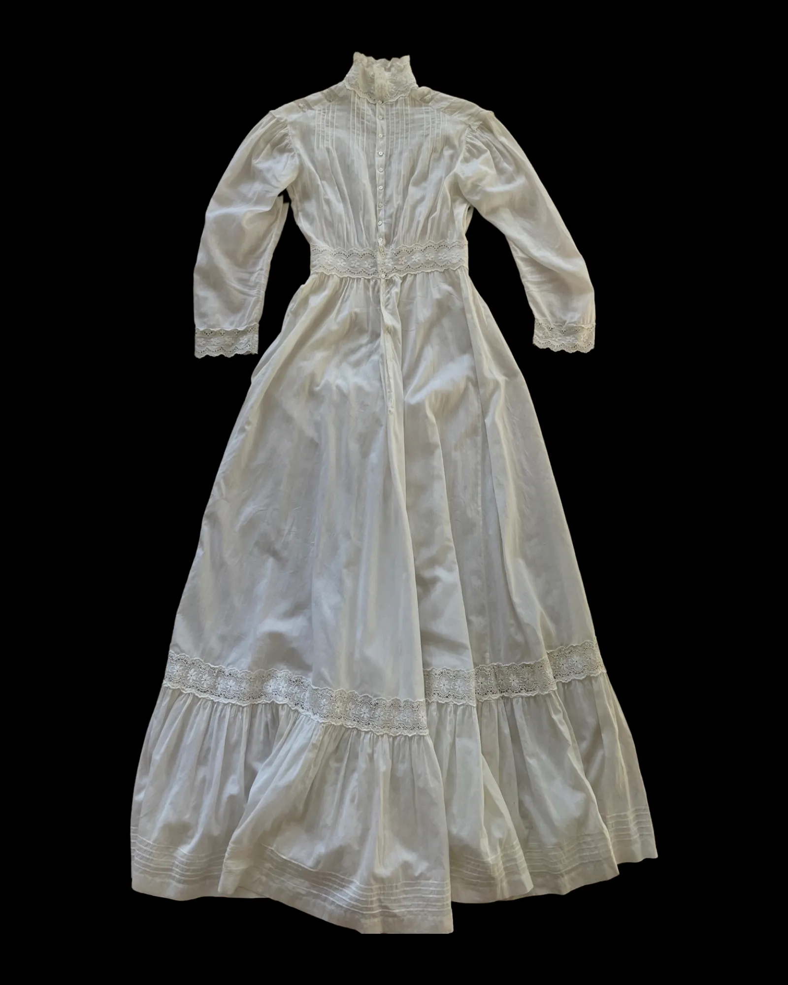 Edwardian Cotton Lawn Eyelet Prairie Dress