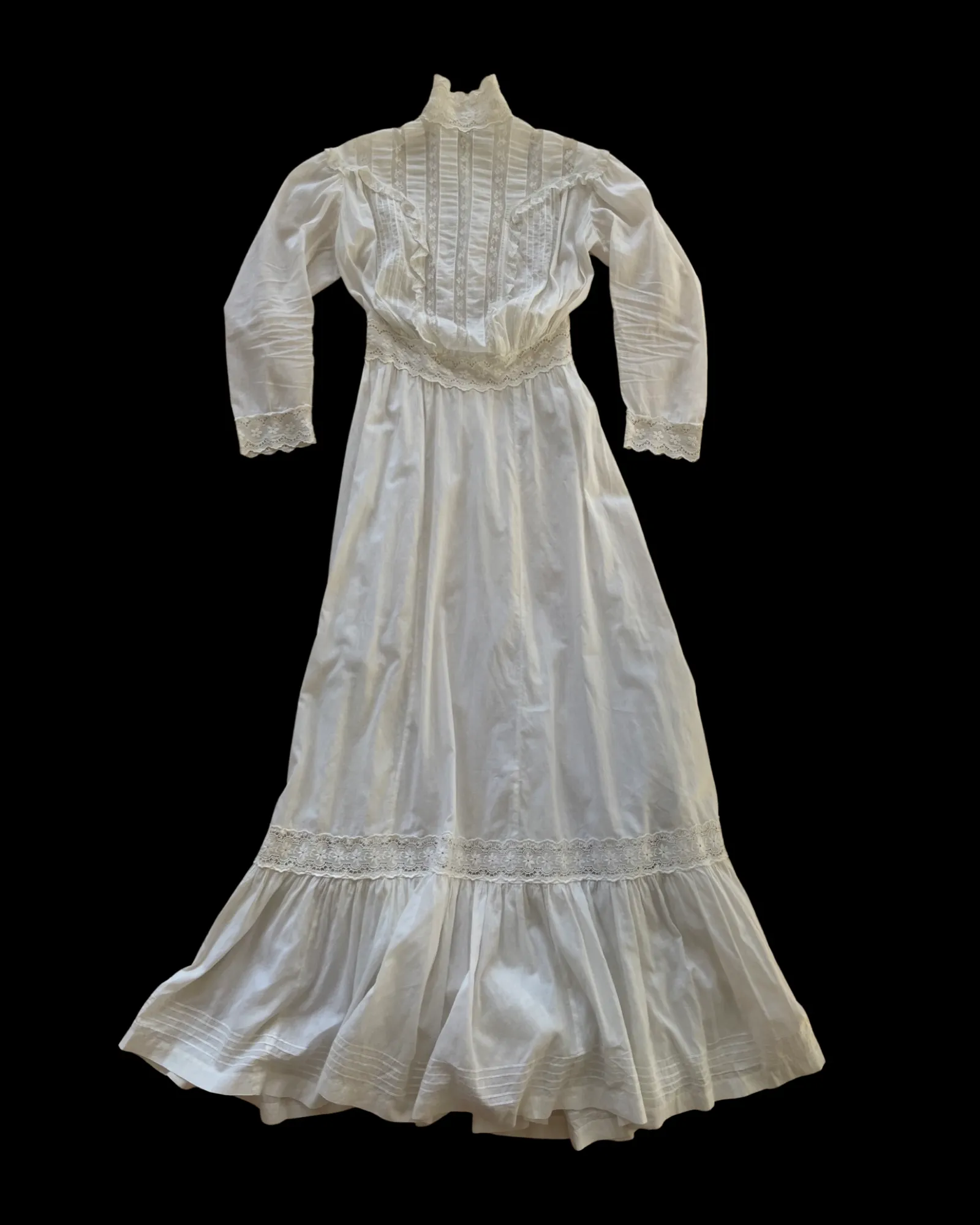 Edwardian Cotton Lawn Eyelet Prairie Dress
