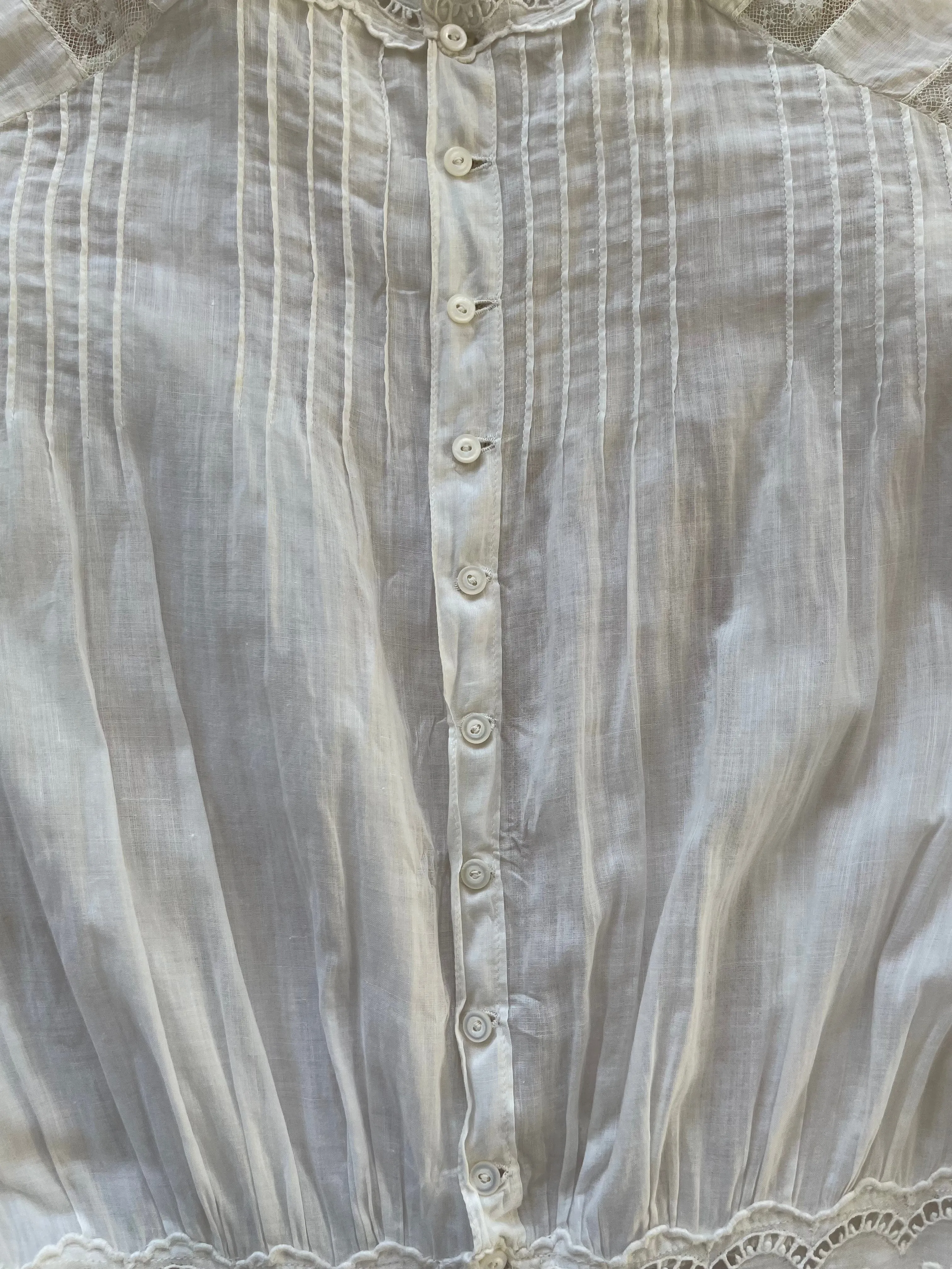 Edwardian Cotton Lawn Eyelet Prairie Dress