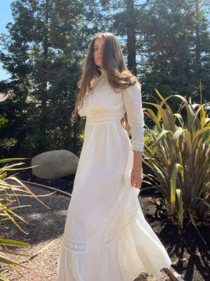Edwardian Cotton Lawn Eyelet Prairie Dress