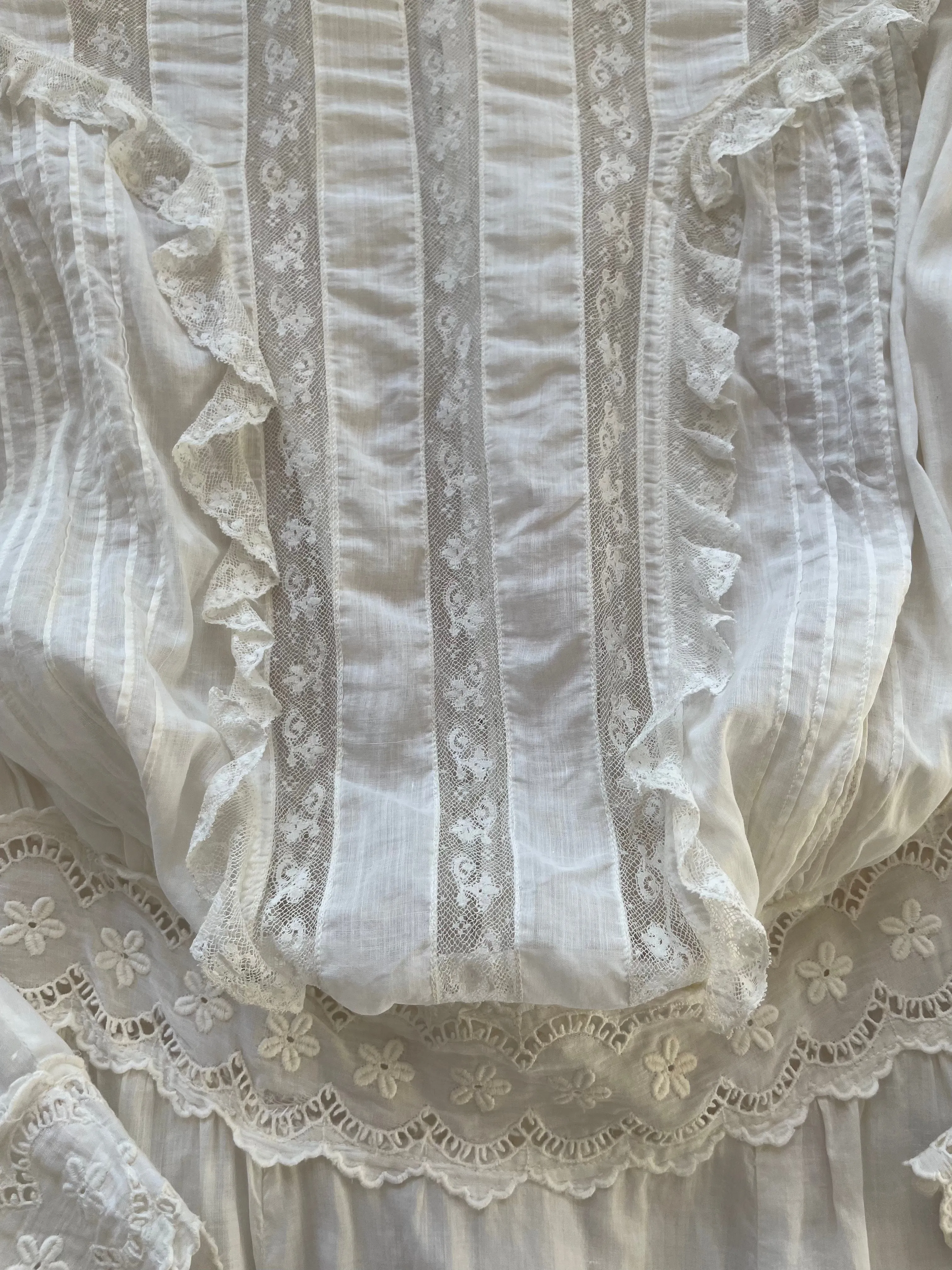 Edwardian Cotton Lawn Eyelet Prairie Dress