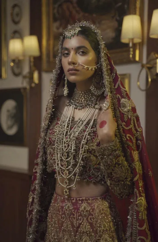 Embellished Bridal Ensemble with Hand Crafted Lehenga Choli