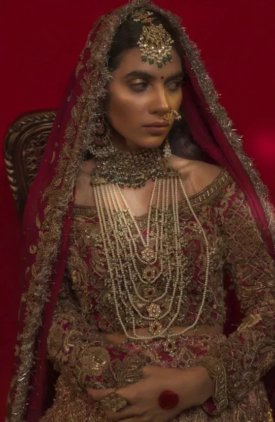 Embellished Bridal Ensemble with Hand Crafted Lehenga Choli