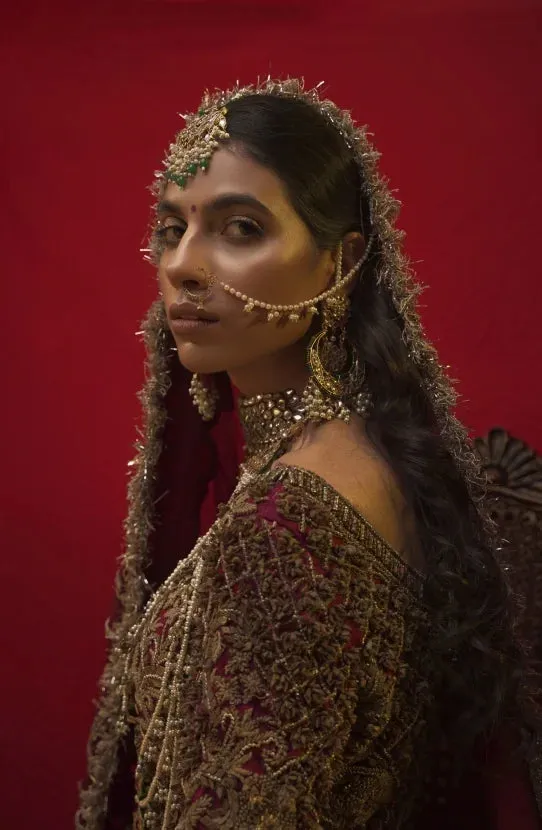 Embellished Bridal Ensemble with Hand Crafted Lehenga Choli