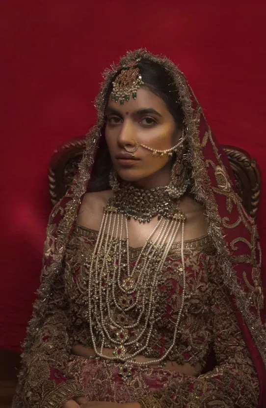 Embellished Bridal Ensemble with Hand Crafted Lehenga Choli