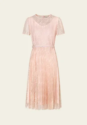 Embellished-trim Lurex Mesh Lace Dress