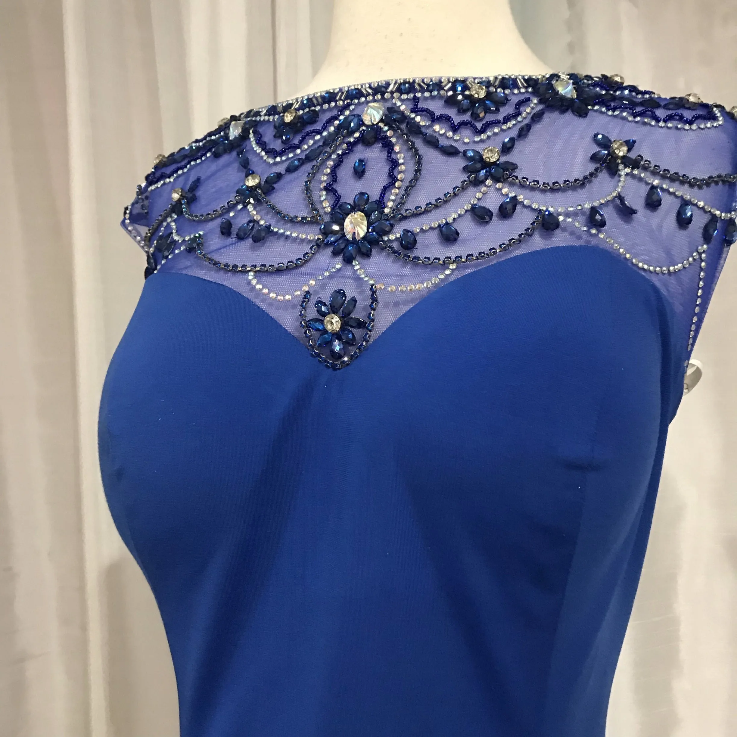 ENVIOUS Royal Blue Sheath Dress With Embellishment Size 16