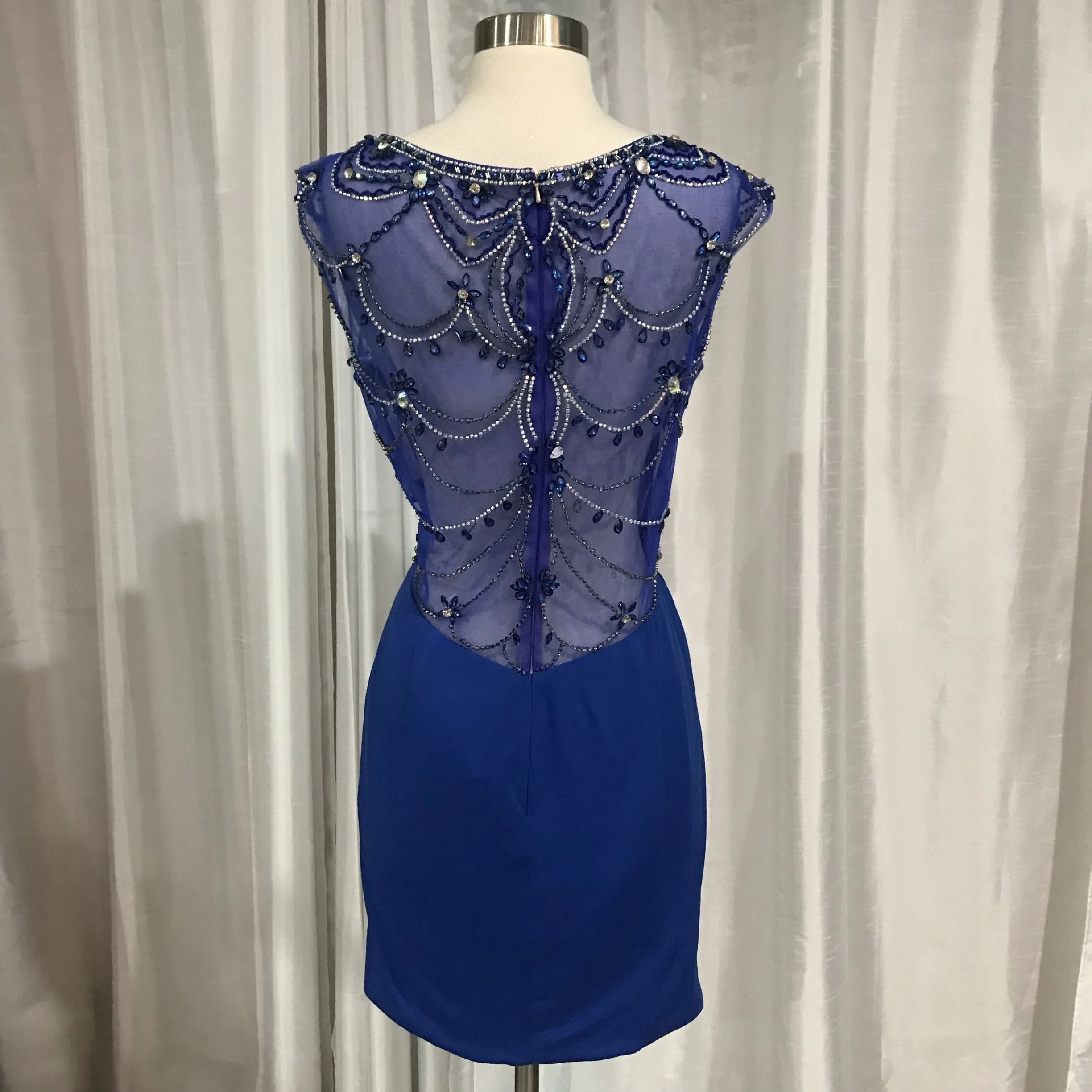 ENVIOUS Royal Blue Sheath Dress With Embellishment Size 16