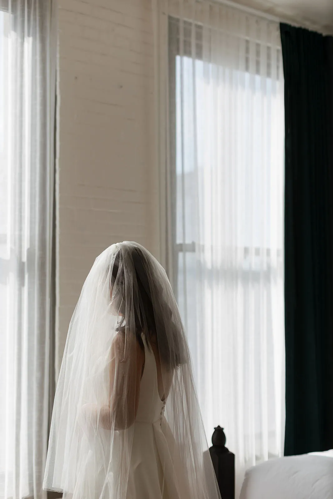 Extra Full Two Tier Cathedral Wedding Veil with Raw Edge