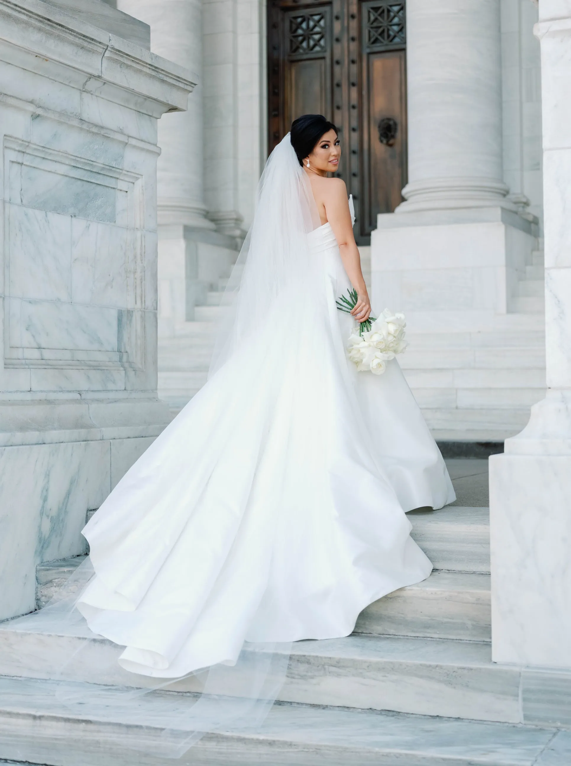 Extra Full Two Tier Cathedral Wedding Veil with Raw Edge