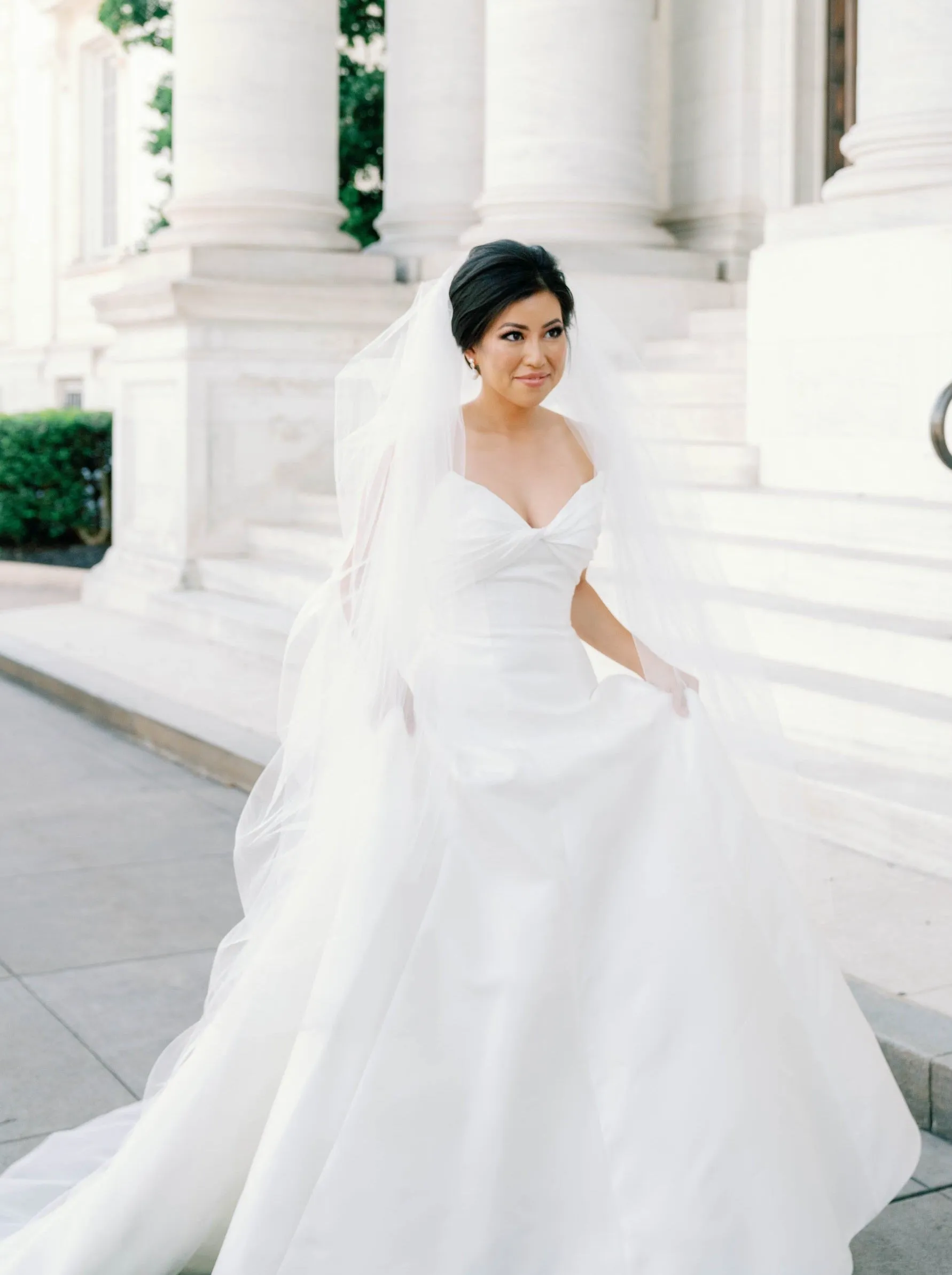Extra Full Two Tier Cathedral Wedding Veil with Raw Edge