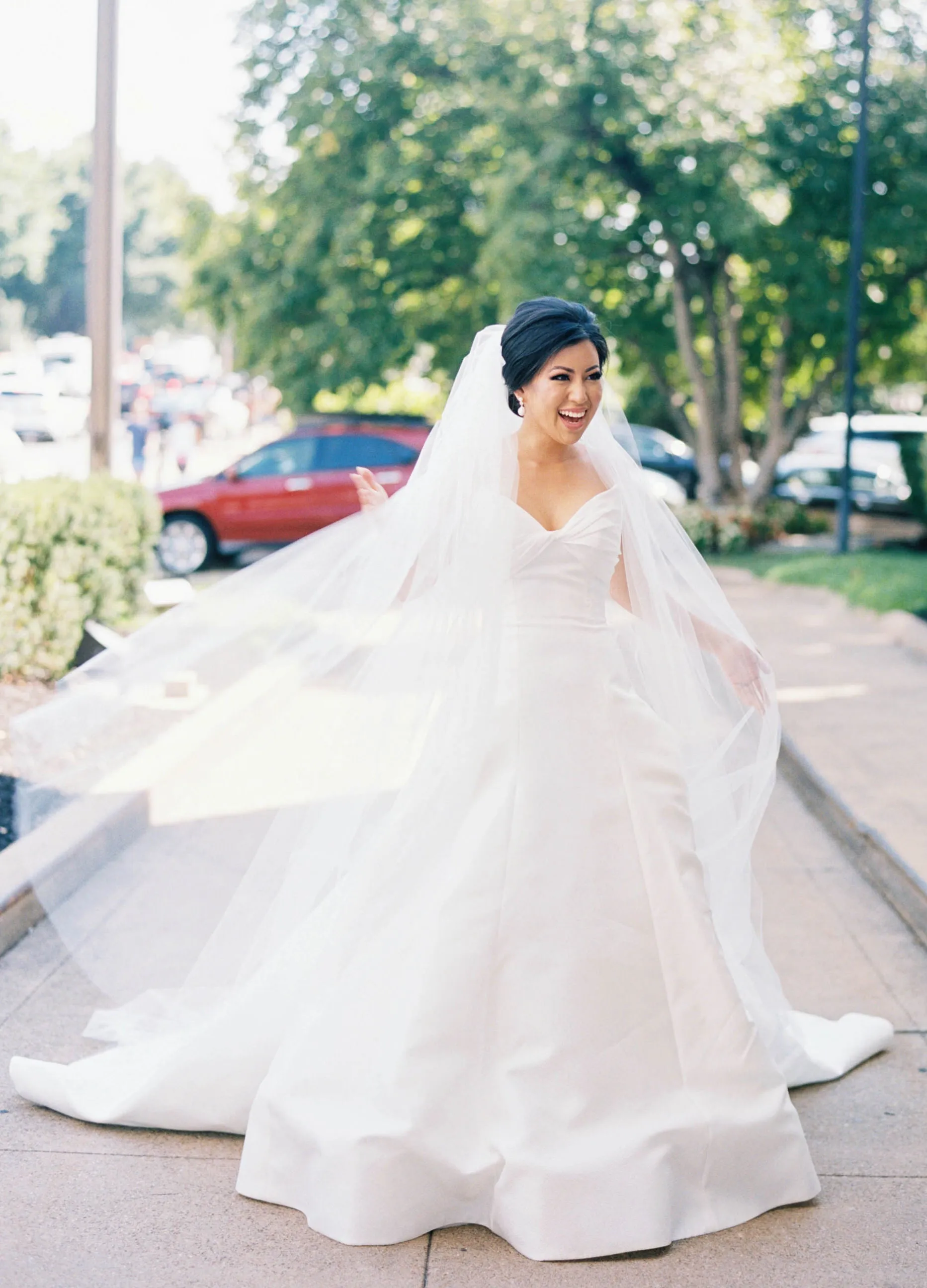 Extra Full Two Tier Cathedral Wedding Veil with Raw Edge