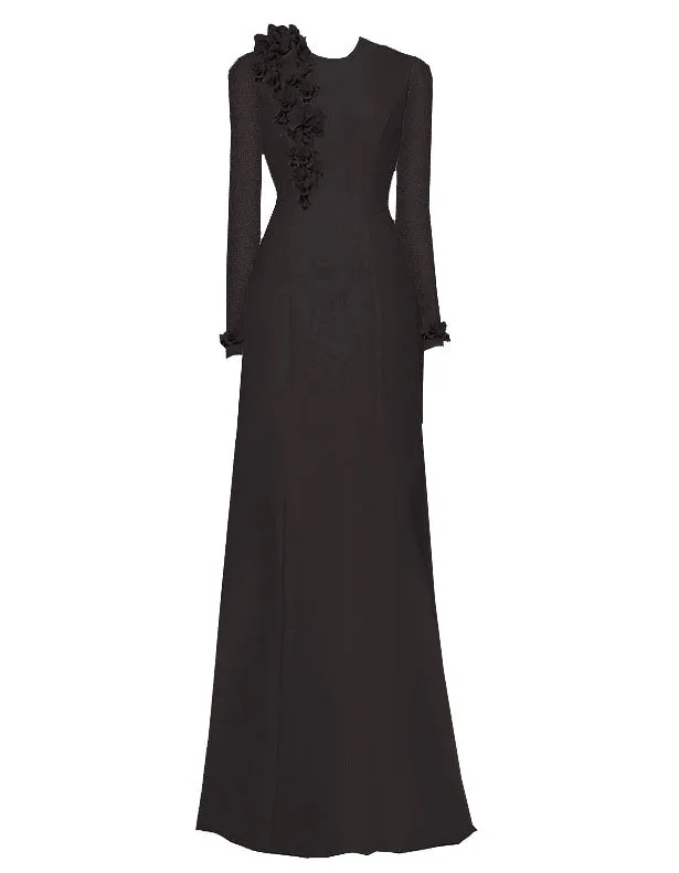 Fairflora Long Sleeve Gown With Petals