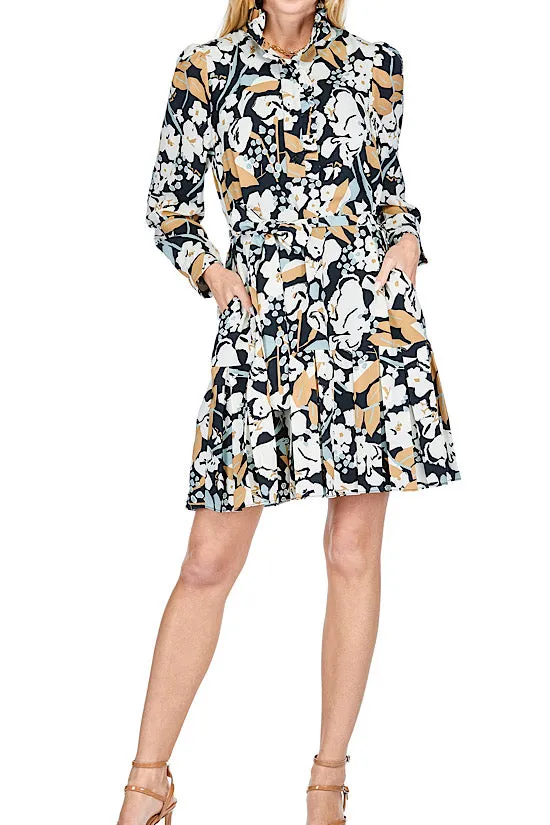FINAL SALE: JADE Flounce Dress in Fall Bloom