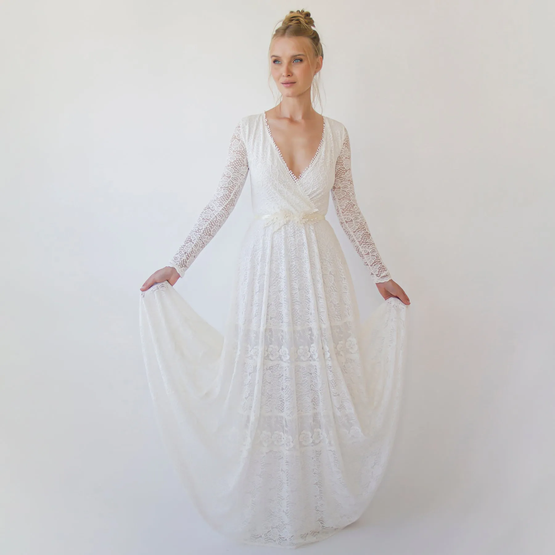 Floral Lace Beaded Sash Belt #4065