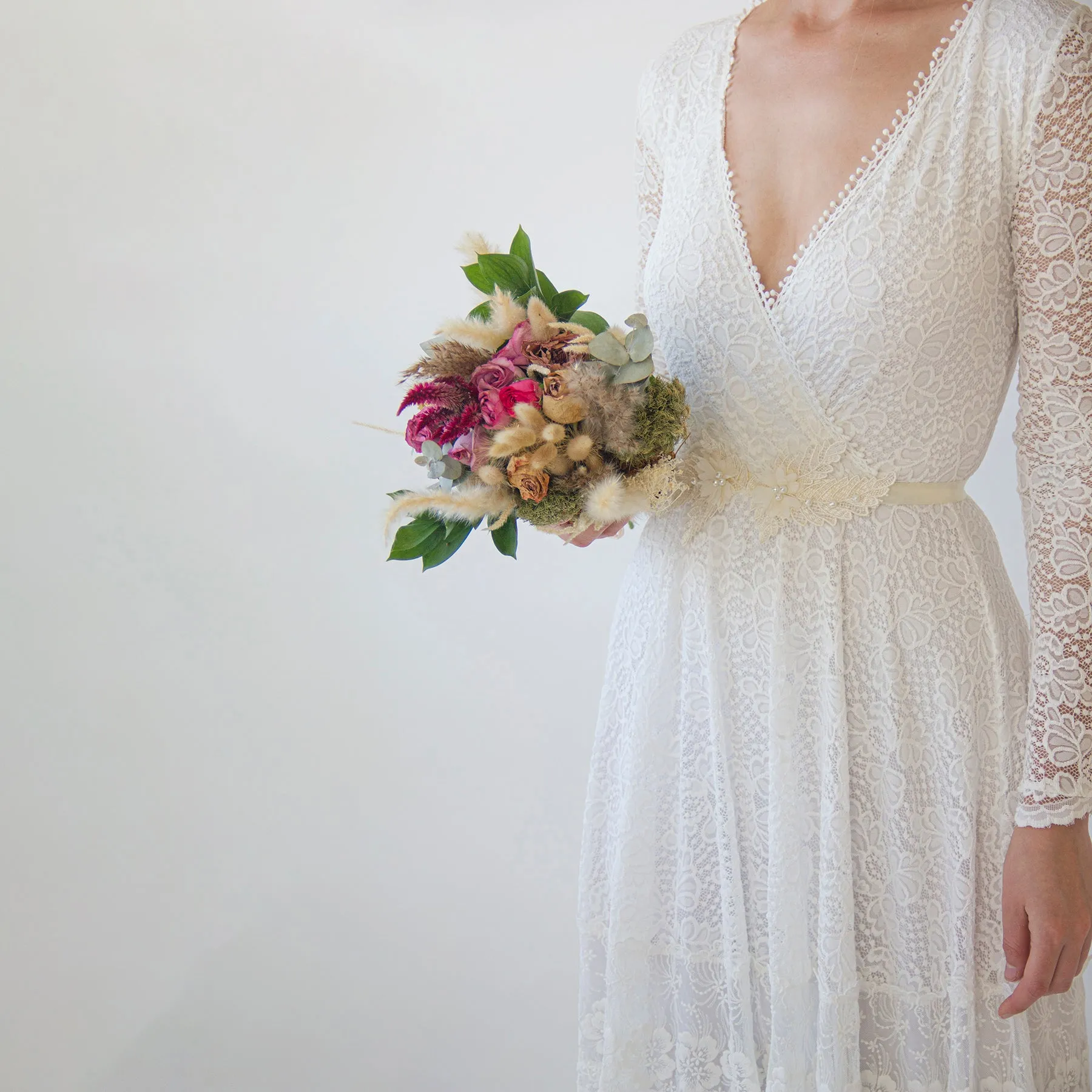 Floral Lace Beaded Sash Belt #4065