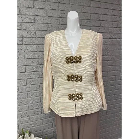 Formal Threads Faux Pearls / Beaded Jacket Size 12