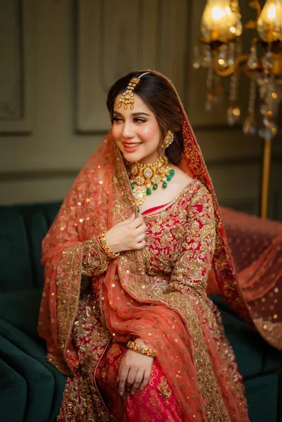 Front Open Gown with an Inner Shirt, Lehenga and Dupatta