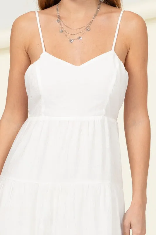 FULL HEART SMOCKED CUTOUT MIDI DRESS, Hyfve
