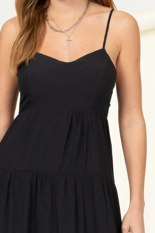 FULL HEART SMOCKED CUTOUT MIDI DRESS, Hyfve