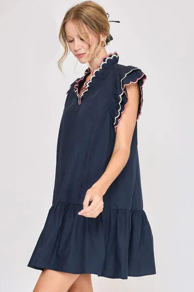Full Size Ruffled Sleeved Dress