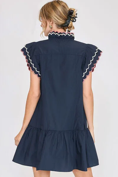 Full Size Ruffled Sleeved Dress
